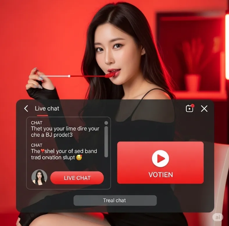 빨간비디오의 인터랙티브 BJ 콘텐츠 화면. 빨간비디오의 인터랙티브 BJ 콘텐츠 화면.